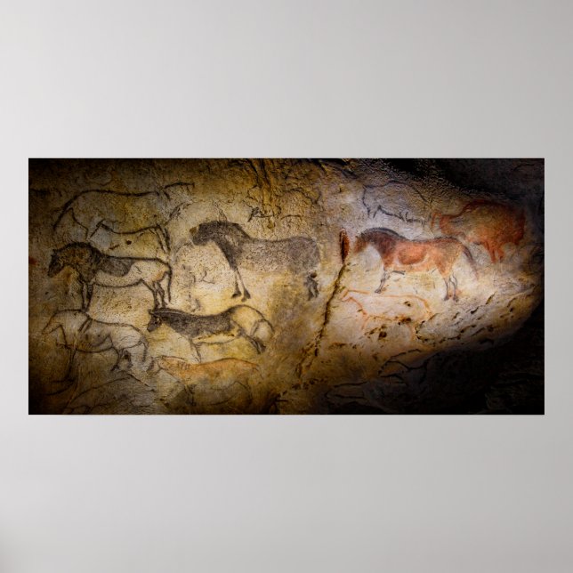 POSTER PEINTURES DE GROTTE PRÉHISTORIQUE (Devant)