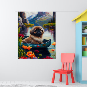 Poster Pekingese sur une pagaie : une aventure Pittoresqu