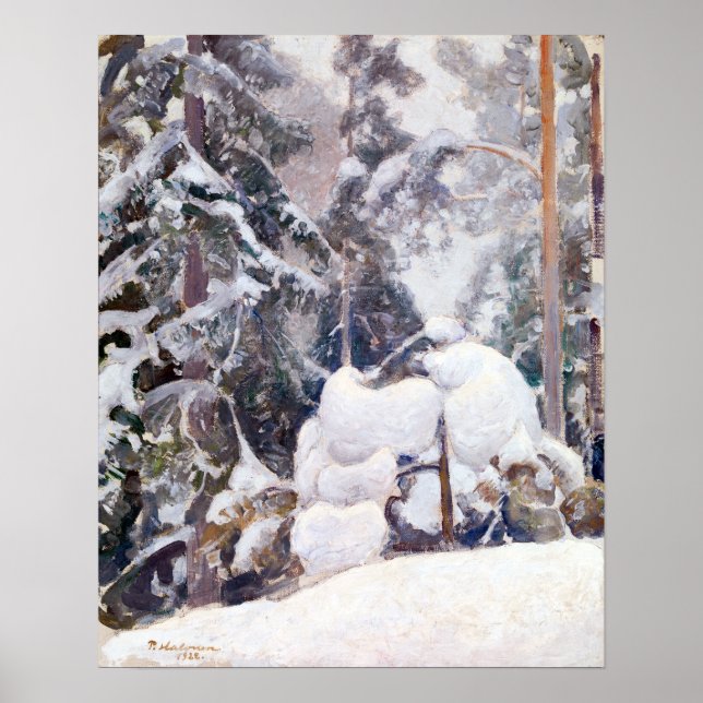 Poster Pekka Halonen Paysage hivernal (Devant)