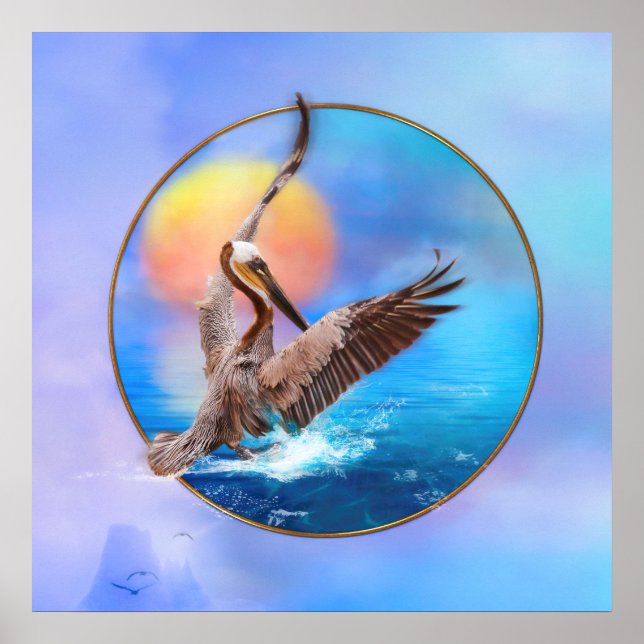 Poster Pélican Brown SUN KISSEE PELICANS ISLAND (Devant)