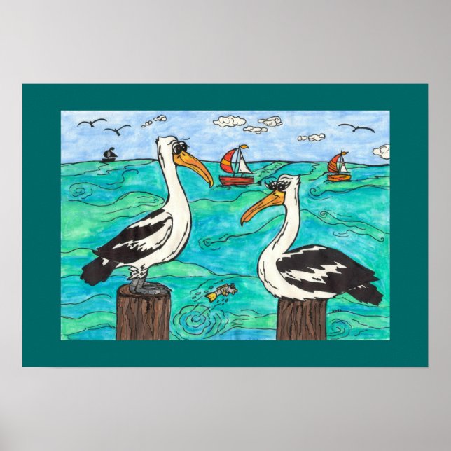 Poster Pélicans Imprimer (Devant)