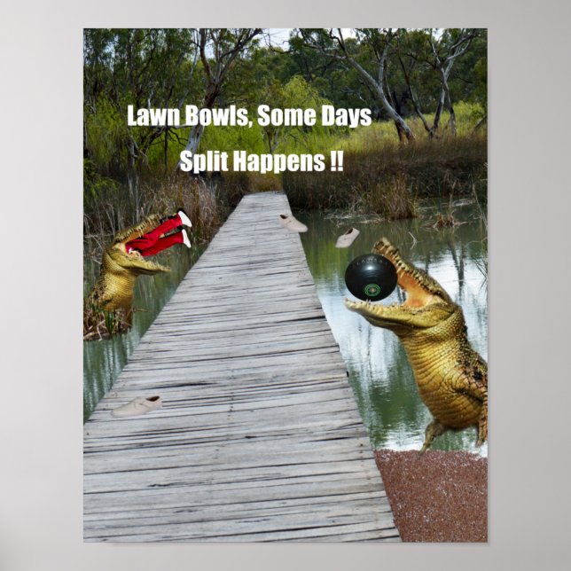 Poster Pelouse Bowls Australie Fractionnement Happings, P (Devant)