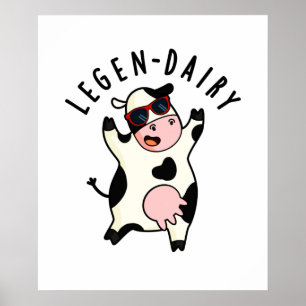 Poster Peluche de vache drôle de laiterie