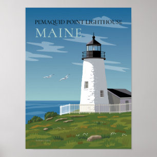 Poster Pemaquid point Lighthouse