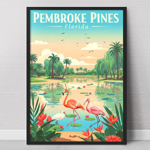 Poster Pembroke Pines Floride vintage