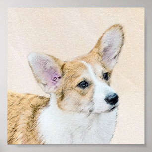 Poster Pembroke Welsh Corgi Peinture - Art Chien original