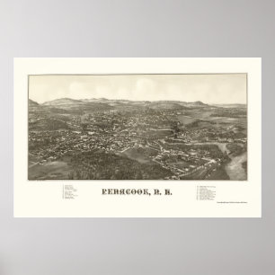 Poster Penacook, carte panoramique de NH - 1887