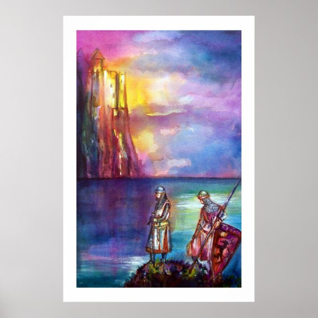 Poster PENDRAGON Chevaliers médiévaux, Coucher de soleil  (Devant)