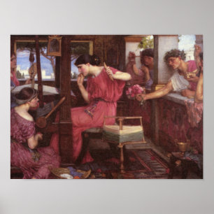 Poster Penelope And The Suitors - John William Waterhouse