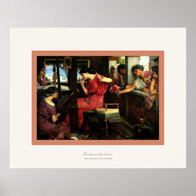 Poster Penelope et les prétendants ~ John W.Waterhouse (Devant)