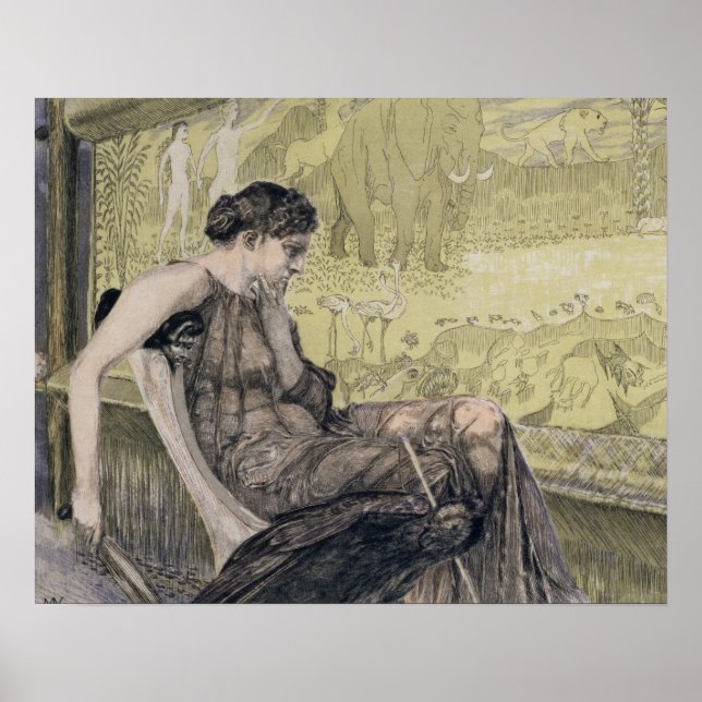 Poster Penelope tissant un linceul pour Laertes son père- (Devant)