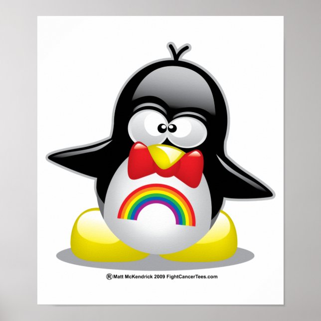 Poster Penguin arc-en-ciel LGBT (Devant)