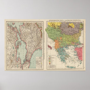 Poster Péninsule balkanique d'ethnog, Constantinople