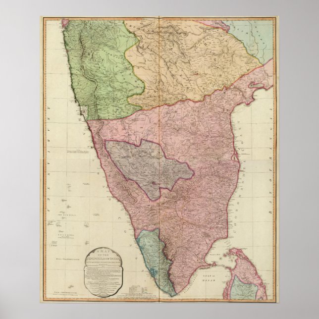 Poster Péninsule de l'Inde composite (Devant)