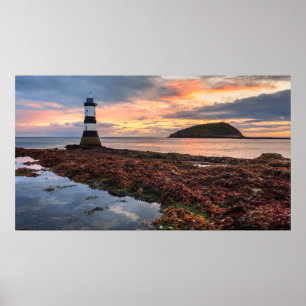 Poster Penmon Lighthouse Sunrise   Puffin Island