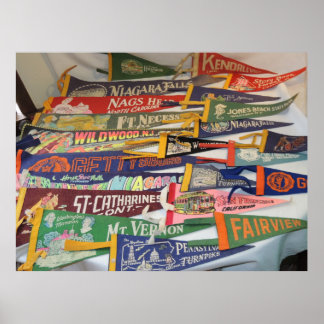 Poster Pennants vintages (Gettysburg, Niagra Falls, PLUS)