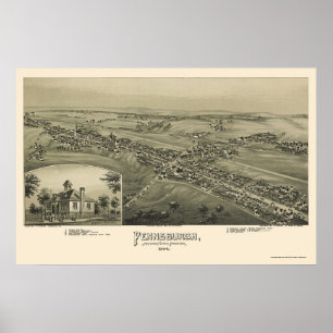 Poster Pennsburgh, PA Carte panoramique - 1894