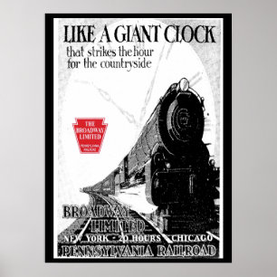 Poster Pennsylvania Railroad Broadway Limited