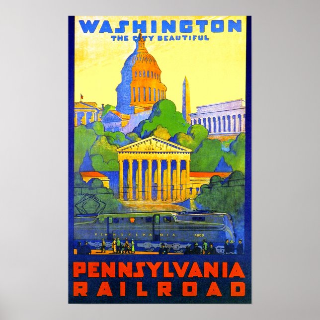 Poster Pennsylvania Railroad to Washington D.C. (Devant)