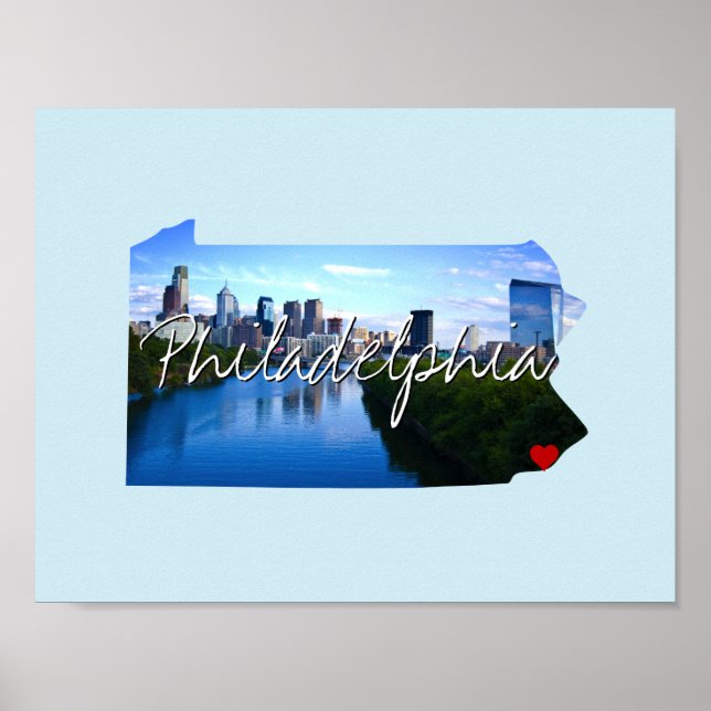 Poster Pennsylvania State Photo insert and town name (Devant)