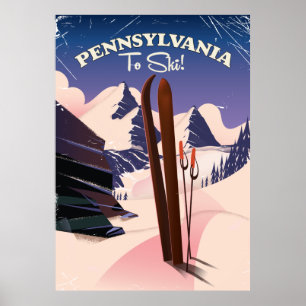 Poster Pennsylvanie À Ski