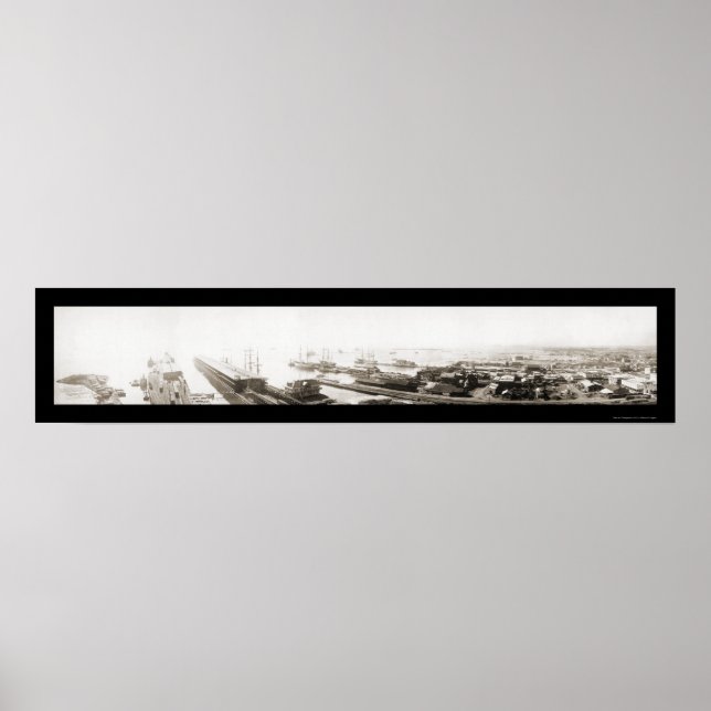 Poster Pensacola, FL Harbour Photo 1909 (Devant)