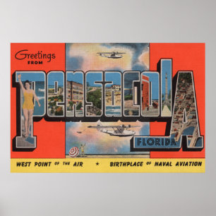 Poster Pensacola, Floride - Grandes Lettres Scènes 2