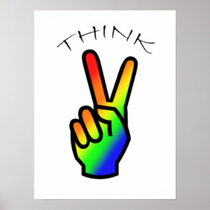 Poster Pense à la paix Rainbow