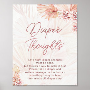 Poster Pensées de couches de Bohême Baby shower chic arro