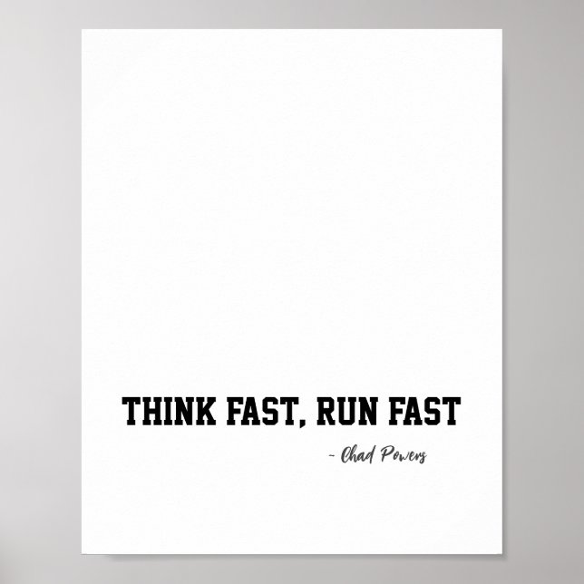 Poster Penser Fast Run Sport Football Motivation (Devant)