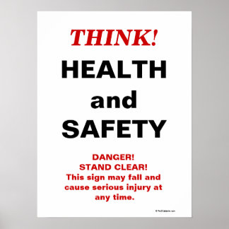 Poster PENSER la santé et la sécurité - Crazy Lieu de tra