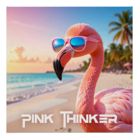 penseur ROSE Flamant Rose