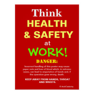 Poster Pensez à la santé et la sécurité au travail Symbol