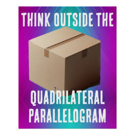 Poster Pensez à l'extérieur du parallélogramme quadrilate