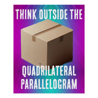 Poster Pensez à l'extérieur du parallélogramme quadrilate
