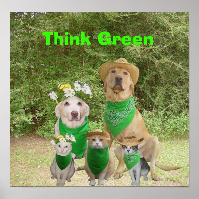 Poster Pensez vert (Devant)