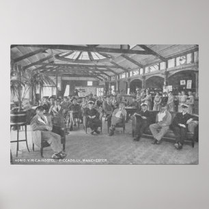 Poster Pension de YMCA, Piccadilly, Manchester, c.1910