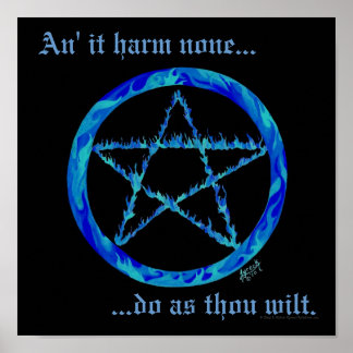 Poster Pentacle de feu bleu