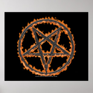 Poster Pentagone étoilé inversé brûlant