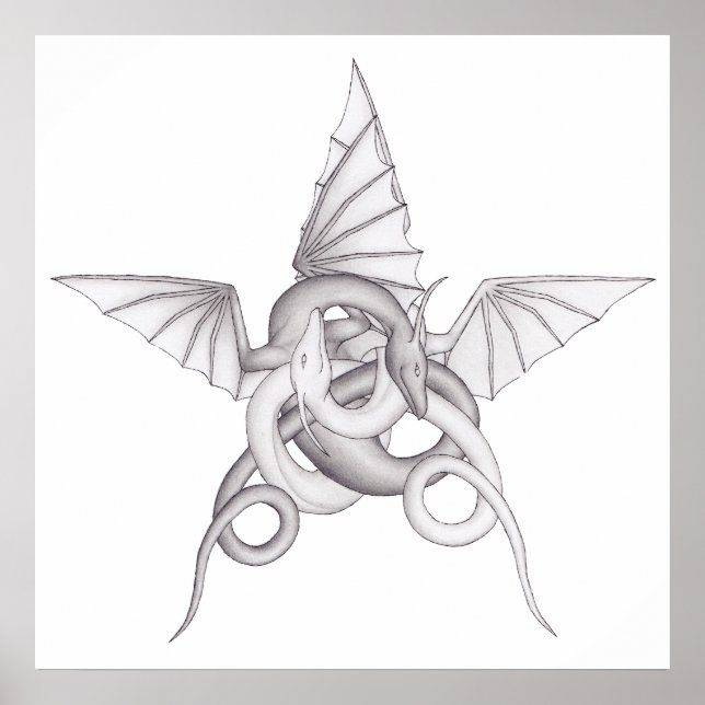 Poster Pentagramme dragon (Devant)