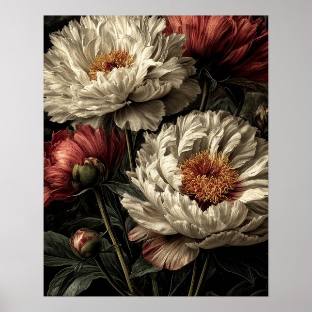 Poster Peony wild flowers (Devant)