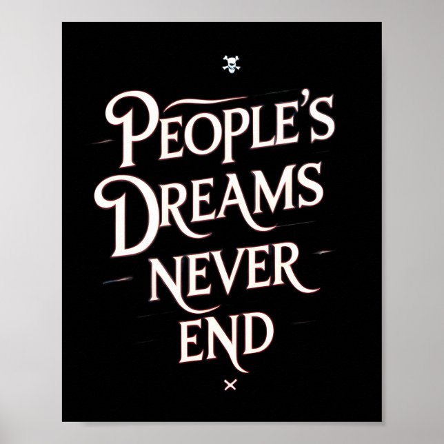 Poster People’s Dreams Never End – Motivational Anime Quo (Devant)