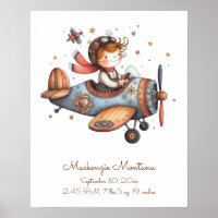 Pépinière Artwork Avion volant enfant Personnalisé