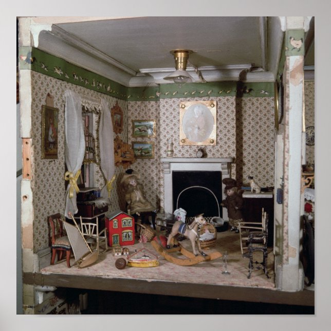 Poster Pépinière avec jouets de 'Miss Miles' House', 1890 (Devant)