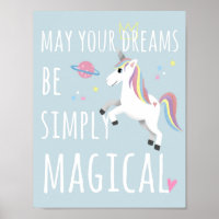 Pépinière Bleue Enfantine Licorne Magique Mignonne