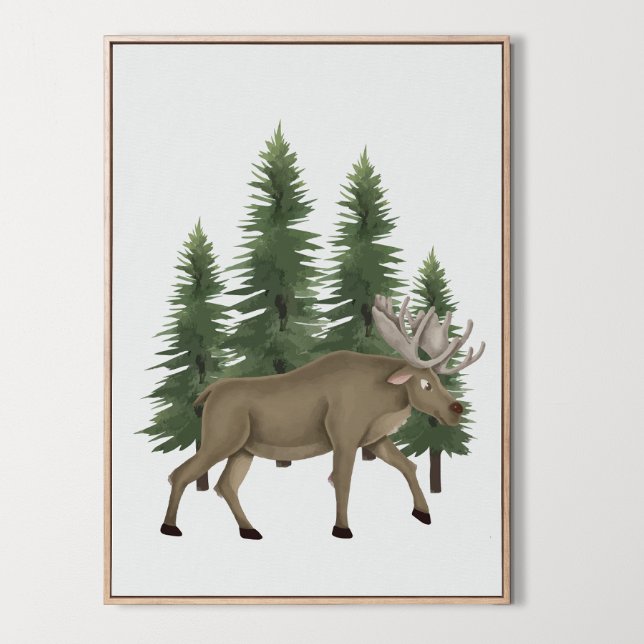 Poster Pépinière Bois Animaux Oies Mur Art Décor (Nursery Woodland Animal Moose Wall Art Decor, tree, forest
)