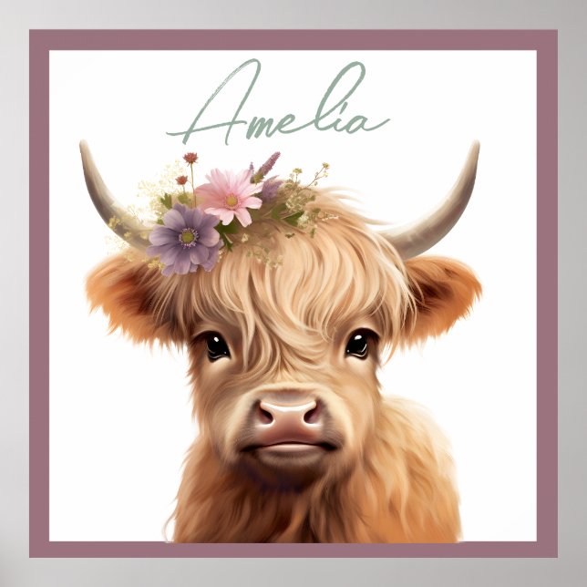 Poster Pépinière de vaches hautes personnalisées (Devant)