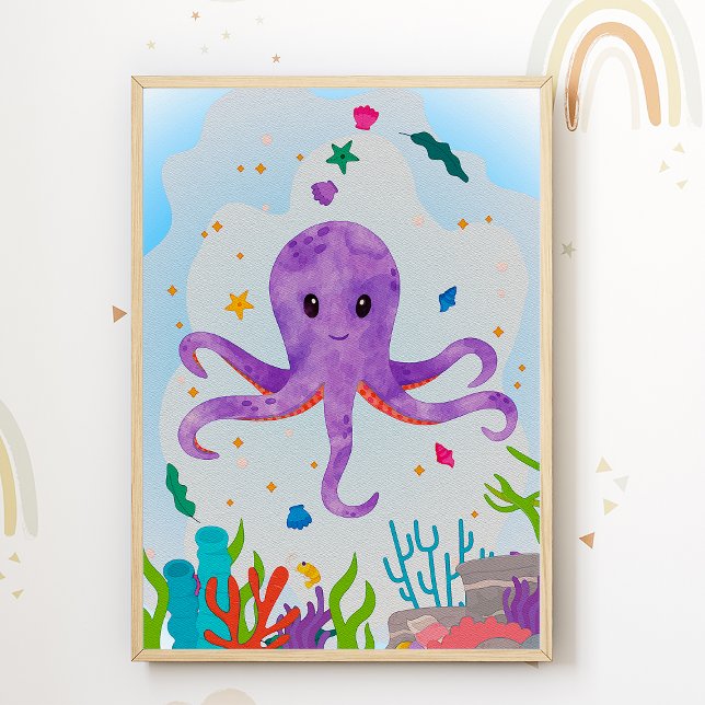 Poster Pépinière d'Octopus Imprimer Animal Kids Room Post (Créateur téléchargé)