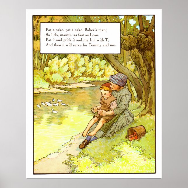 Poster Pépinière vintage - Pat a Cake (Devant)