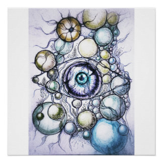 Poster Perception oculaire neurographique abstraite